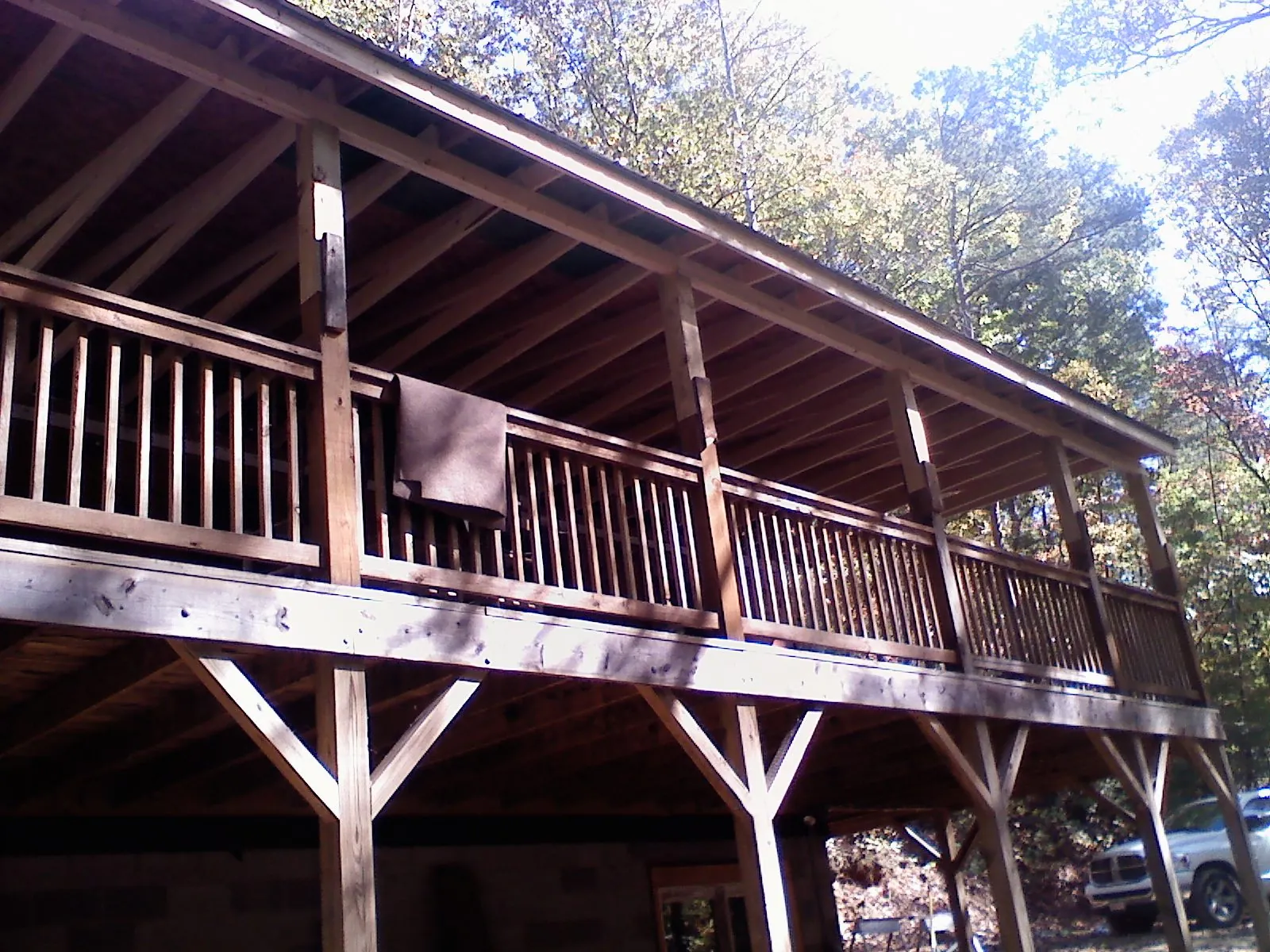 Timber framing under a new elevated porch and deck — Roof Leak Repair in Slater by Roofing Brothers